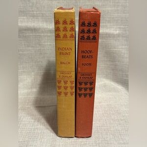 VTG HC book lot of Famous Horse Stories - Hoofbeats (1950) & Indian Paint (1942)